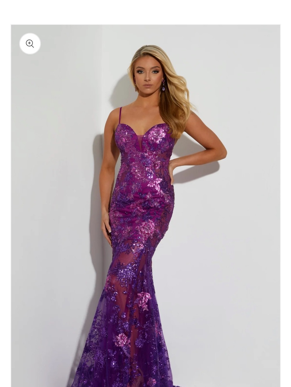 Glamorous Purple Sequin Lace Mermaid Prom Dress